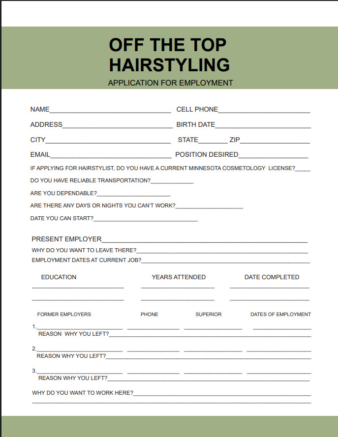 employment application